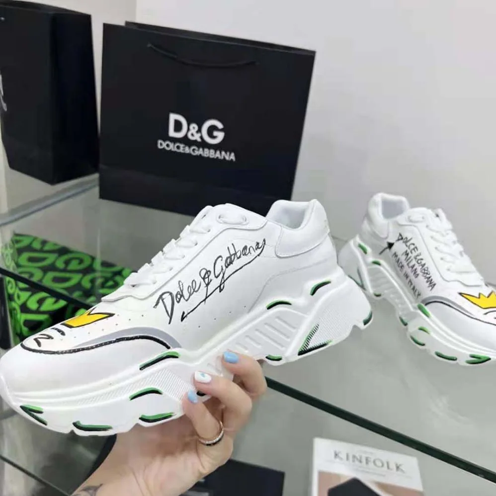 Dolce Gabbana D&G Calfskin Nappa Daymaster Sneakers for Unisex in White Dolce Gabbana D&G Calfskin Nappa Daymaster Sneakers for Unisex in White