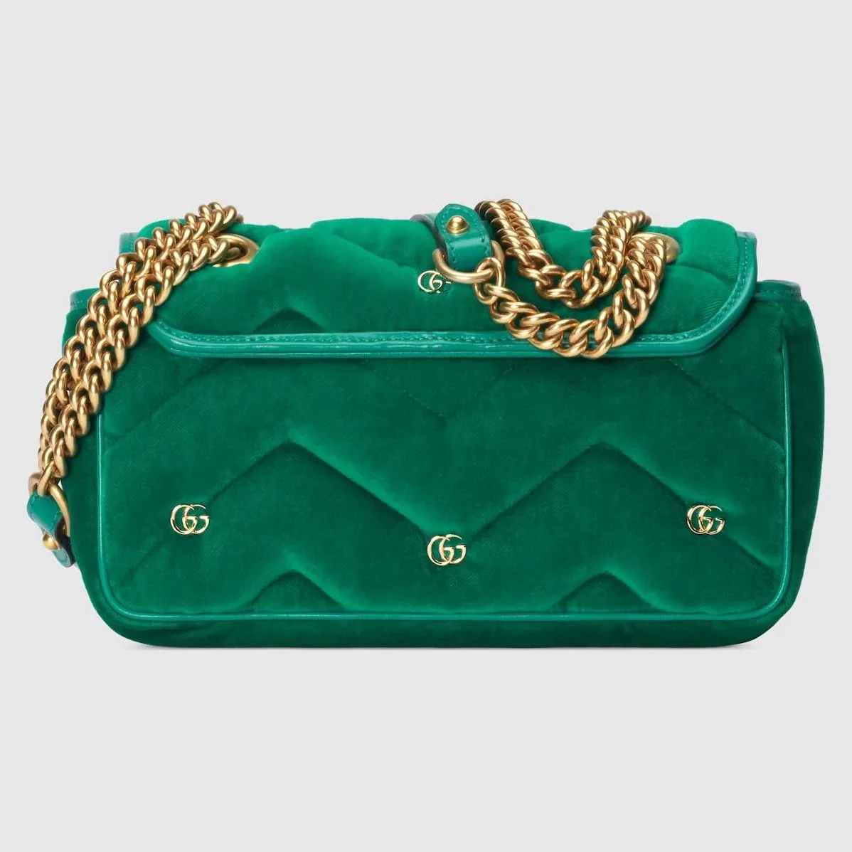 Gucci GG Marmont Mini Green Shoulder Bag FACK2 2545- 8.5 Inches/ Gucci GG Marmont Mini Green Shoulder Bag FACK2 2545- 8.5 Inches/