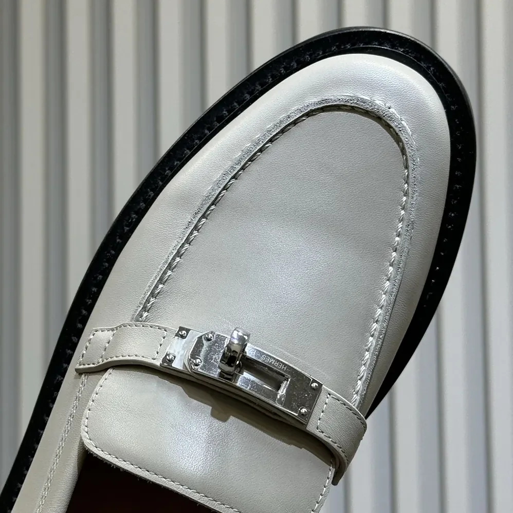 Hermes Icone Loafer in Calfskin for Women in Gray