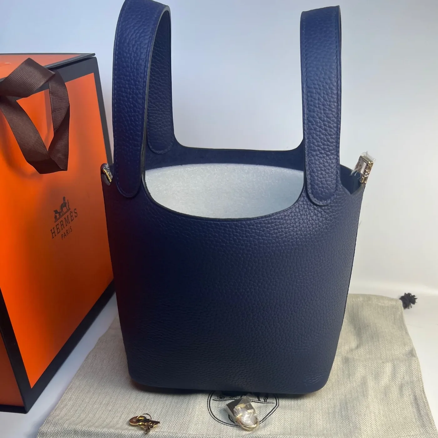 Hermes Picotin Lock 18 Top Handle Bag in Blue Saphir Gold Hardware Hermes Picotin Lock 18 Top Handle Bag in Blue Saphir Gold Hardware