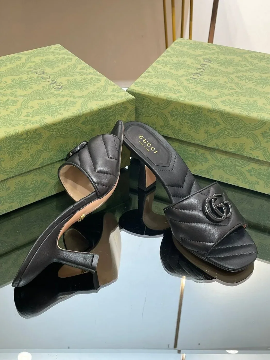 Gucci Double G Slide Sandal Black Gucci Double G Slide Sandal Black