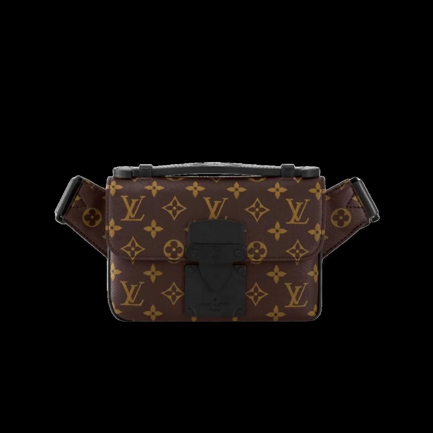 Louis Vuitton S-Lock Sling Monogram Macassar Black Louis Vuitton S-Lock Sling Monogram Macassar Black