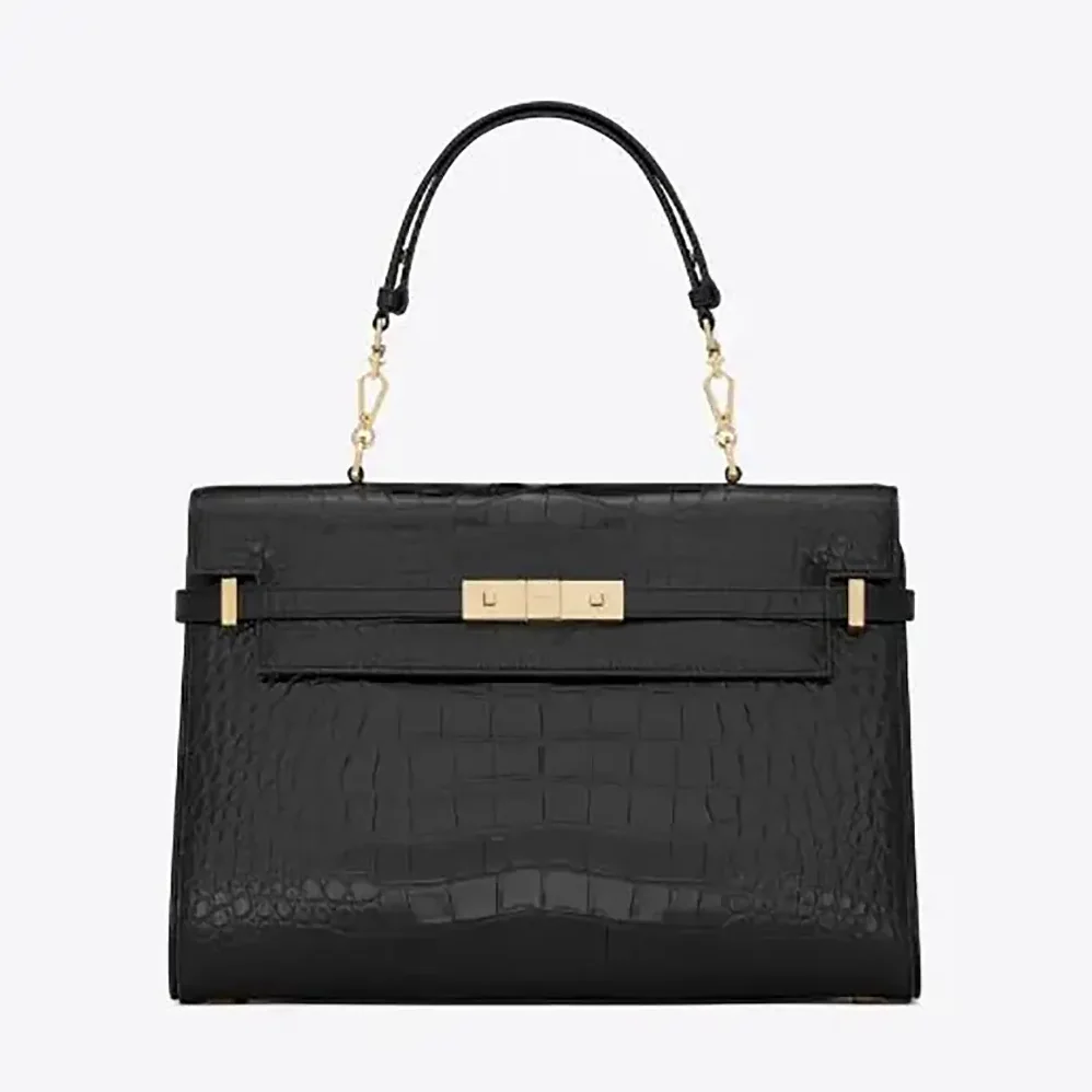 Saint Laurent YSL Manhattan Top for Women in handle in Shiny Alligator Saint Laurent YSL Manhattan Top for Women in handle in Shiny Alligator