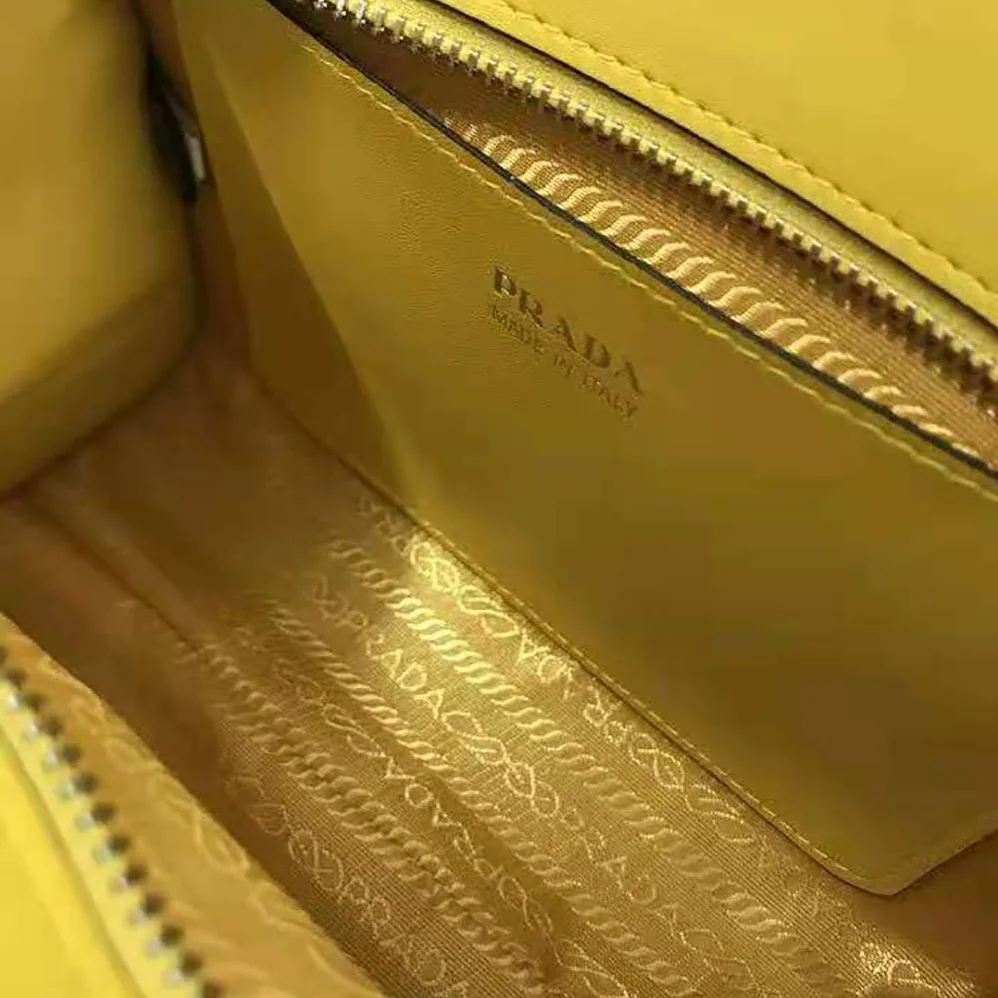 Prada Saffiano leather Prada Kristen Handbag for Women in Yellow Prada Saffiano leather Prada Kristen Handbag for Women in Yellow