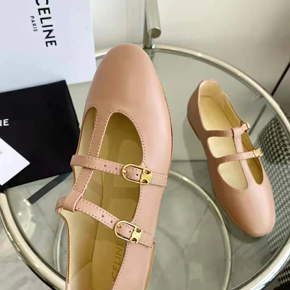 Celine Les Ballerines Celine Double Strap Mary Jane in Lambskin for Women