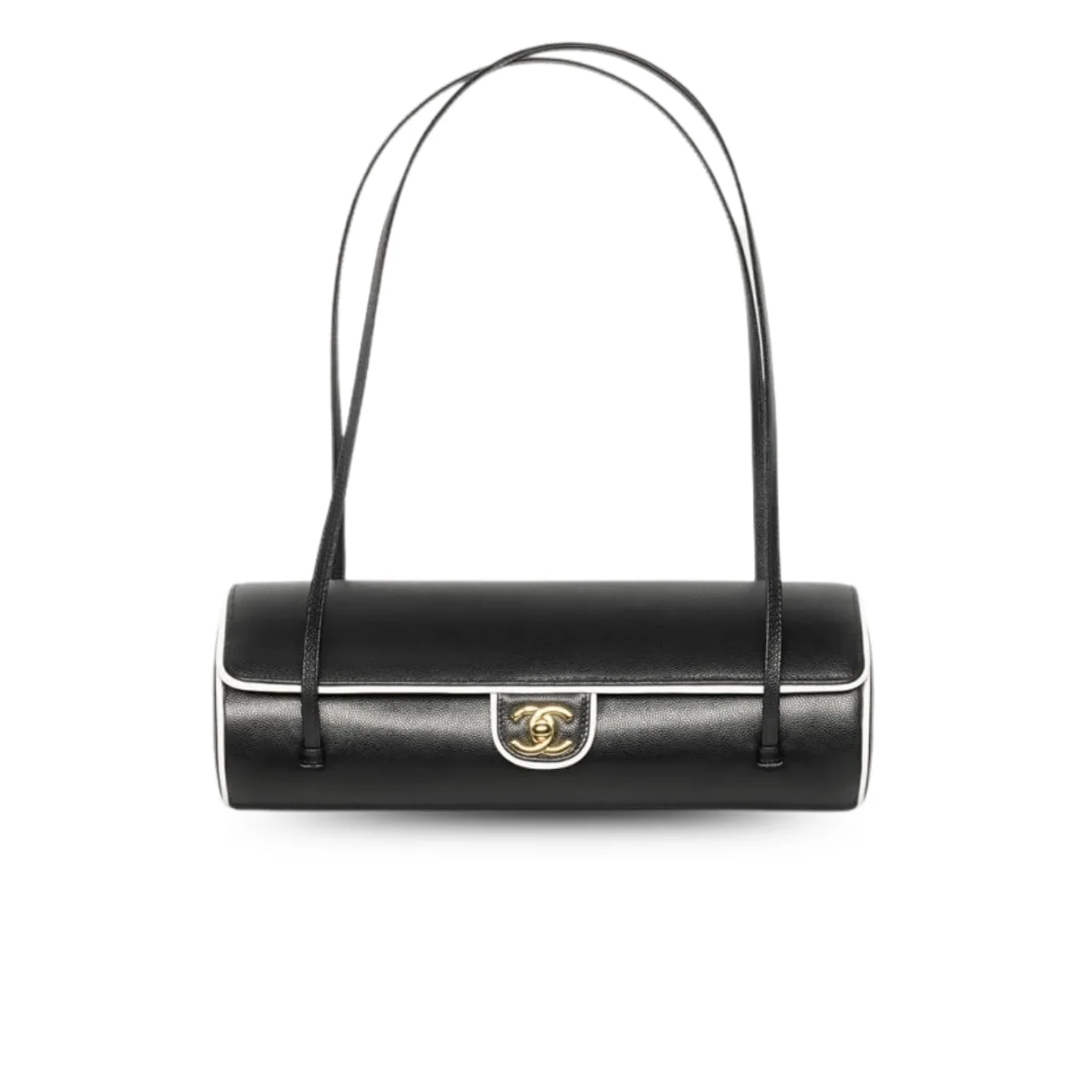 Chanel Bowling Large Shoulder Bag in Black/ White Gold Hardware