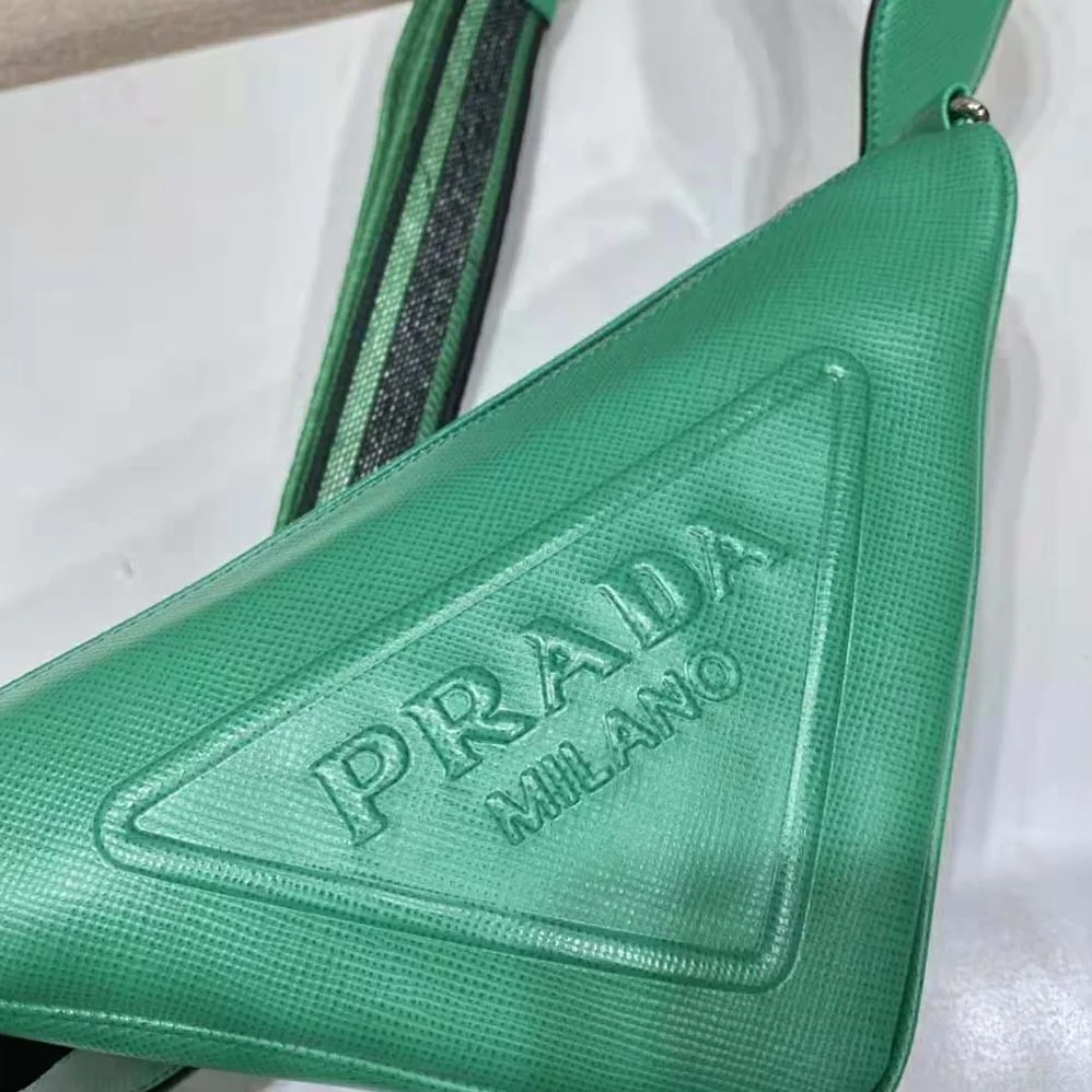 Prada Saffiano Prada Triangle Bag for Women in Green
