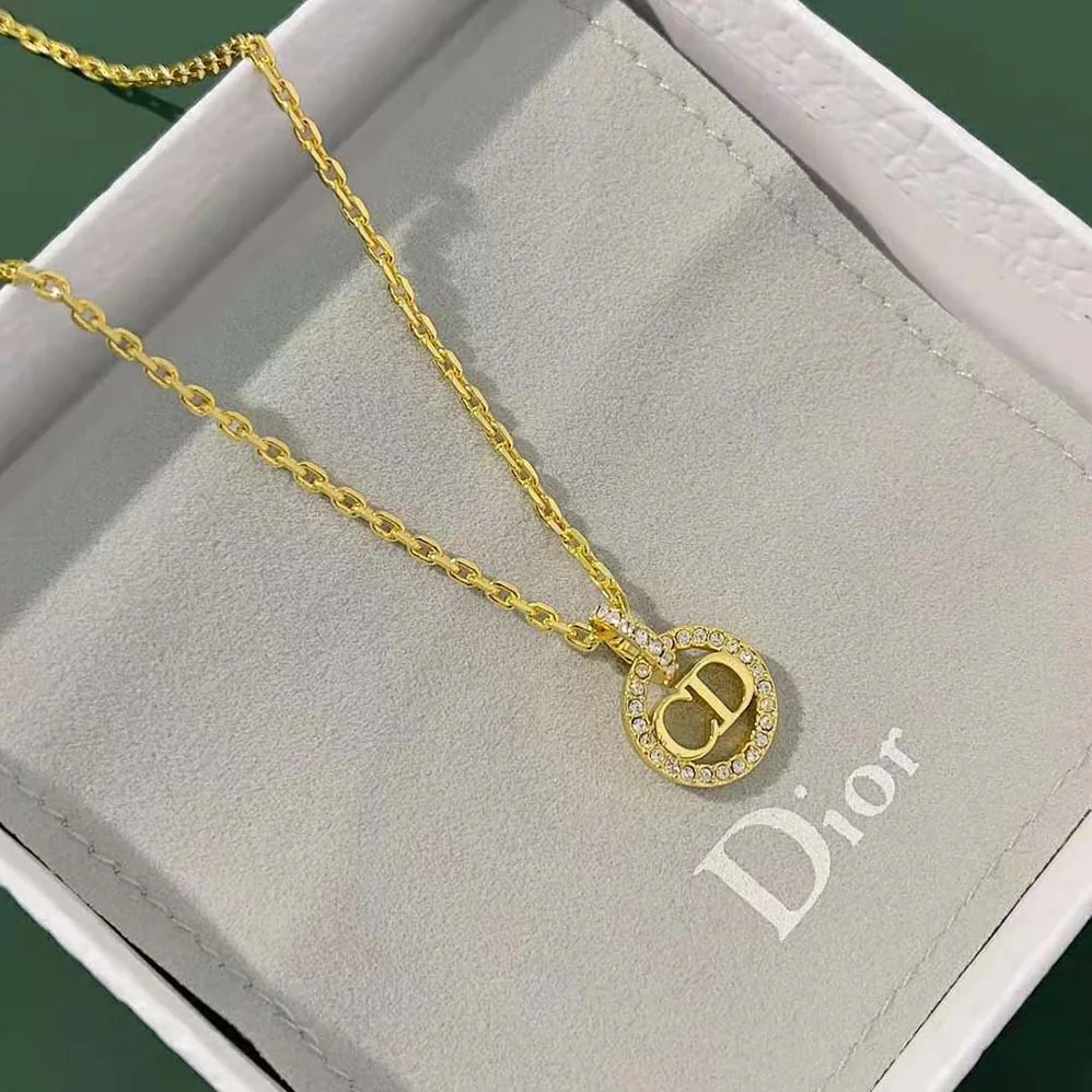 Dior Clair D Lune Necklace Gold-Finish Metal and Silver for Women in Tone Crystals