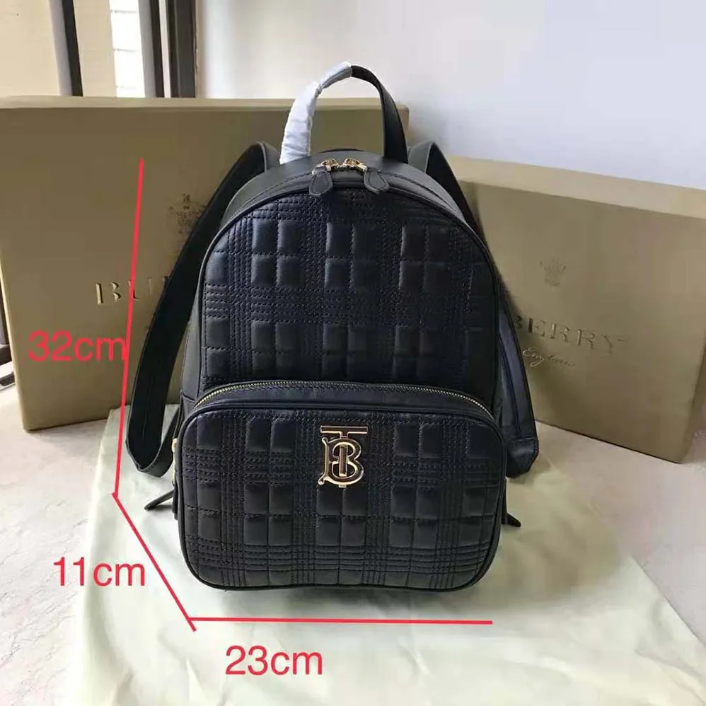 Burberry Quilted Check Lambskin Backpack for Women in Black