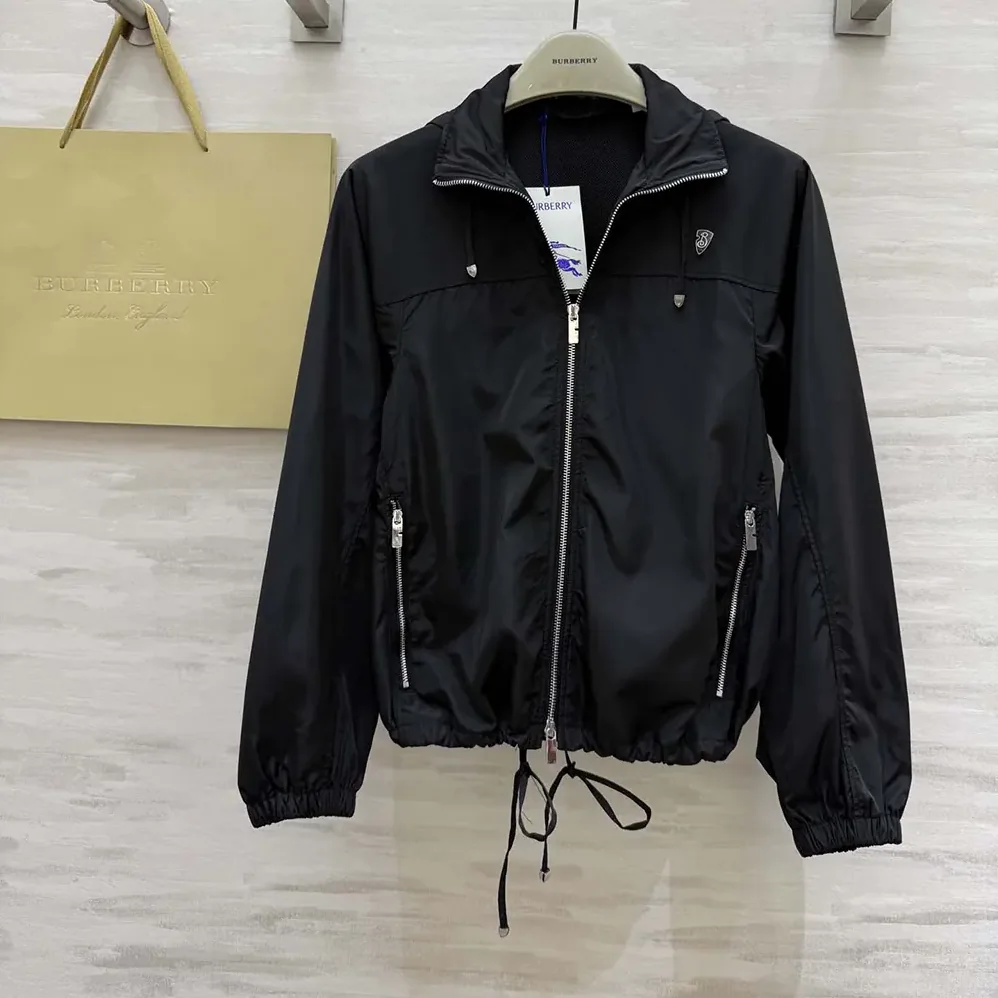 Burberry Knight Stamp Nylon Jacket for Men in Black