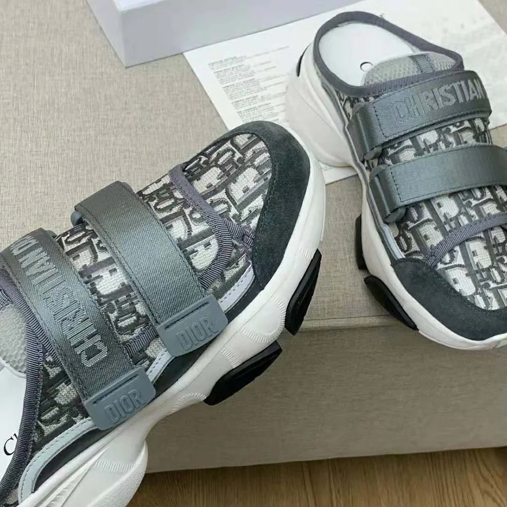 Dior D-Wander Sneaker Deep Gray Dior Oblique Technical Fabric for Women Dior D-Wander Sneaker Deep Gray Dior Oblique Technical Fabric for Women