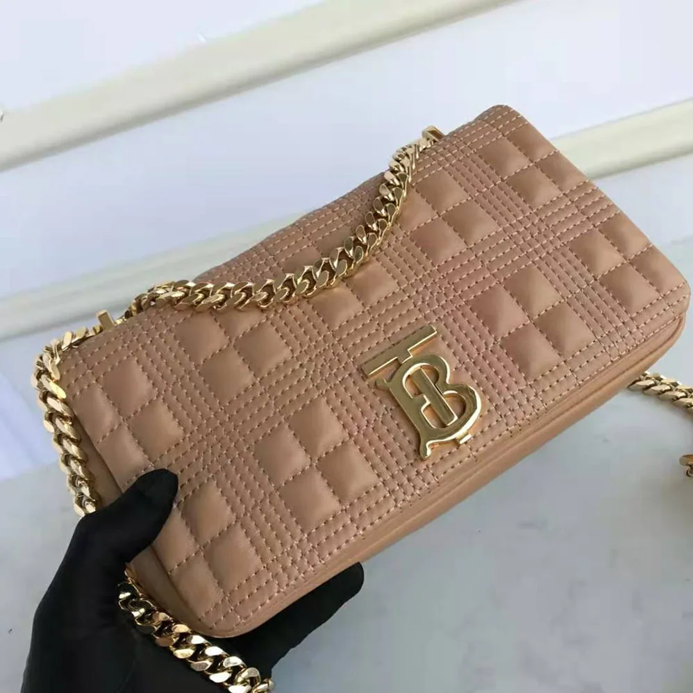 Burberry Small Quilted Lambskin Lola Bag for Women in Sandy Burberry Small Quilted Lambskin Lola Bag for Women in Sandy