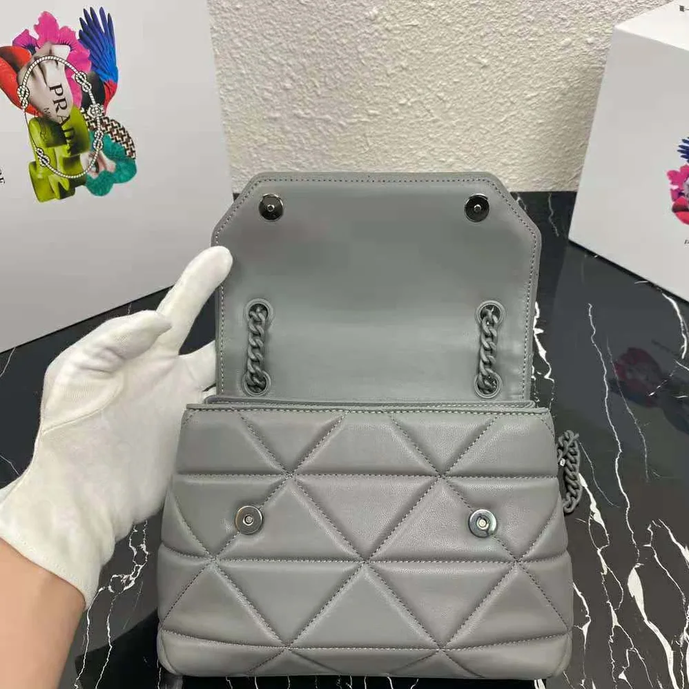 Prada Small Nappa Leather Prada Spectrum Bag for Women in Silver