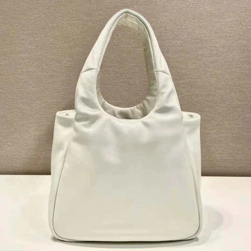 Prada Medium Padded Prada Soft Nappa Leather Bag for Women in White Prada Medium Padded Prada Soft Nappa Leather Bag for Women in White