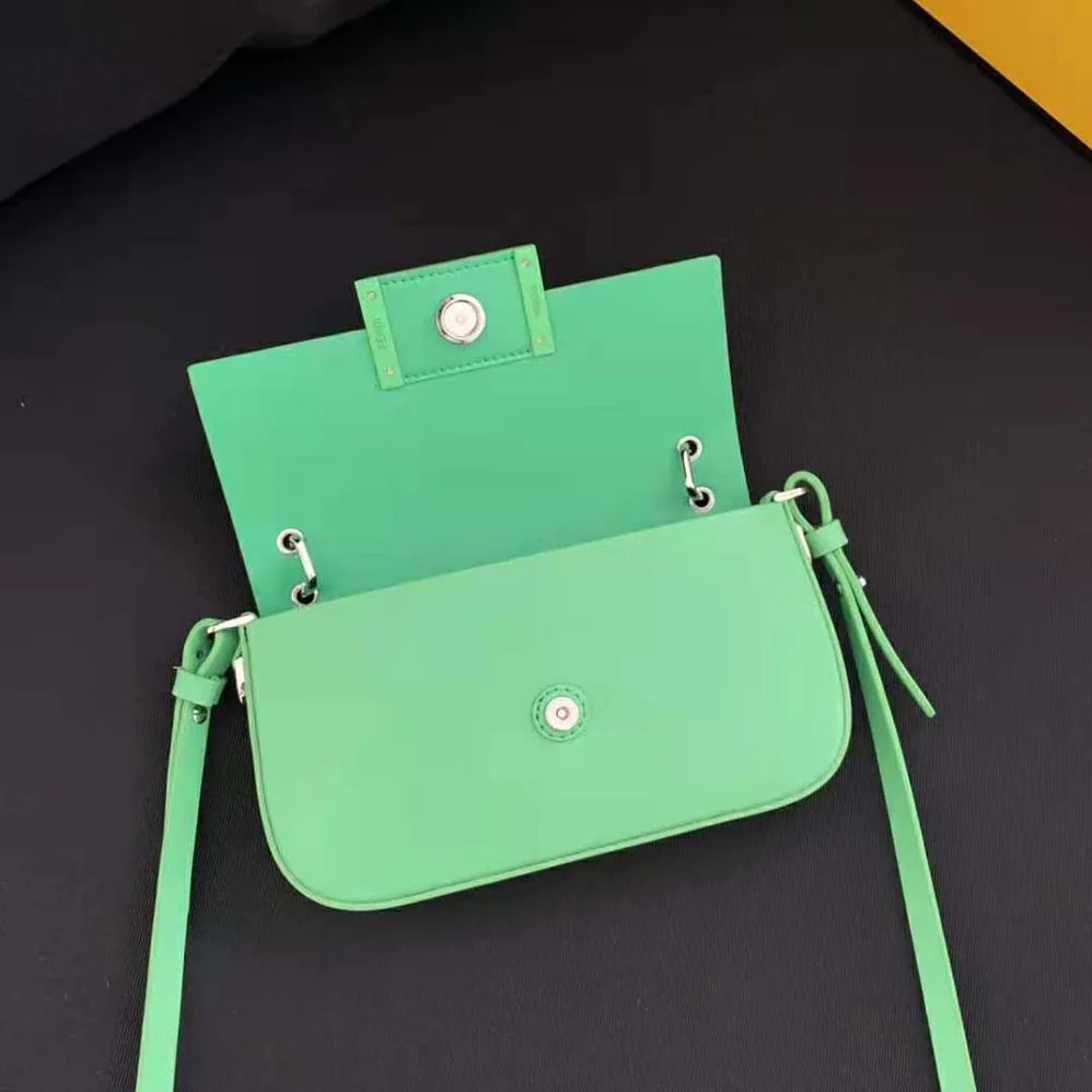 Fendi Baguette Phone Pouch Green Patent Leather Pouch for Women Fendi Baguette Phone Pouch Green Patent Leather Pouch for Women