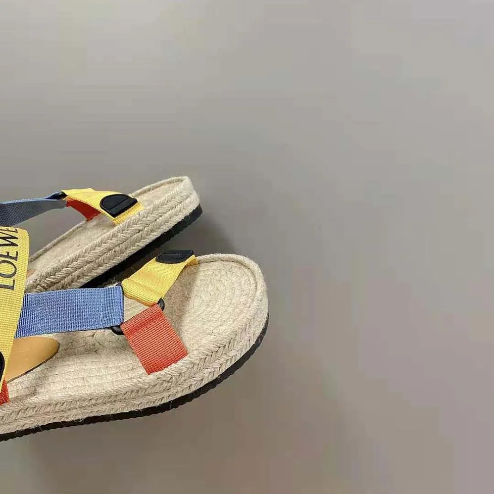 Loewe Strappy Espadrille in Nylon for Women in Yellow Loewe Strappy Espadrille in Nylon for Women in Yellow