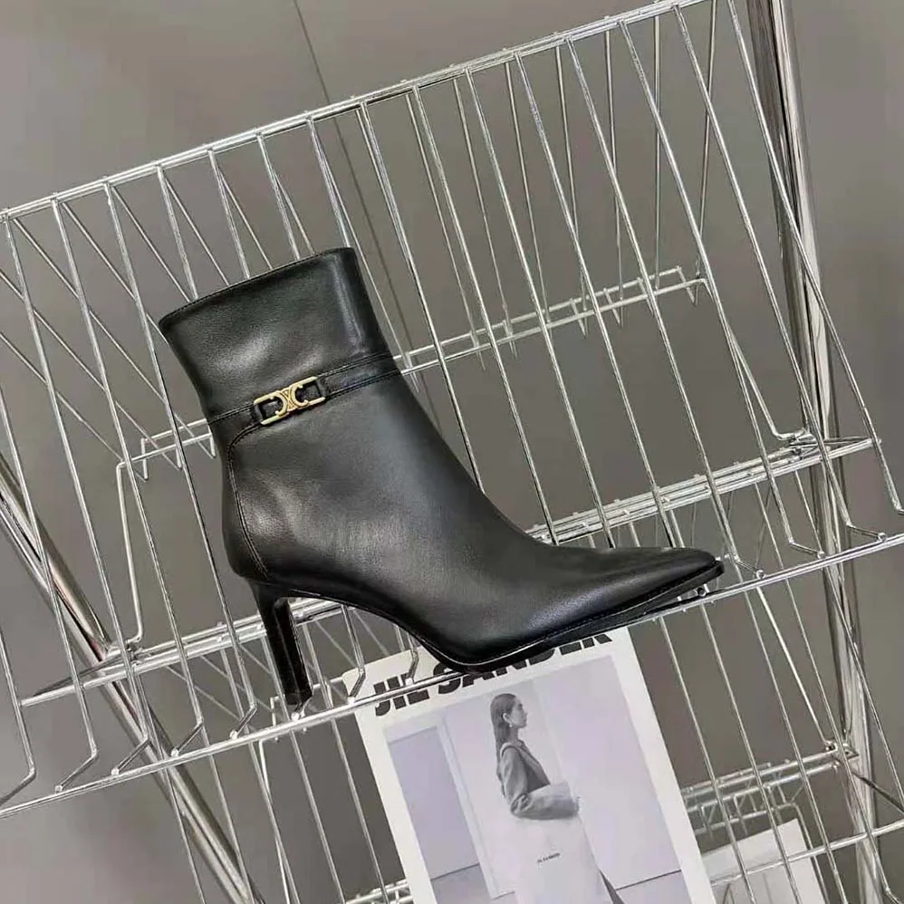 Celine Verneuil Ankle Boot with Triomphe in Calfskin for Women Celine Verneuil Ankle Boot with Triomphe in Calfskin for Women
