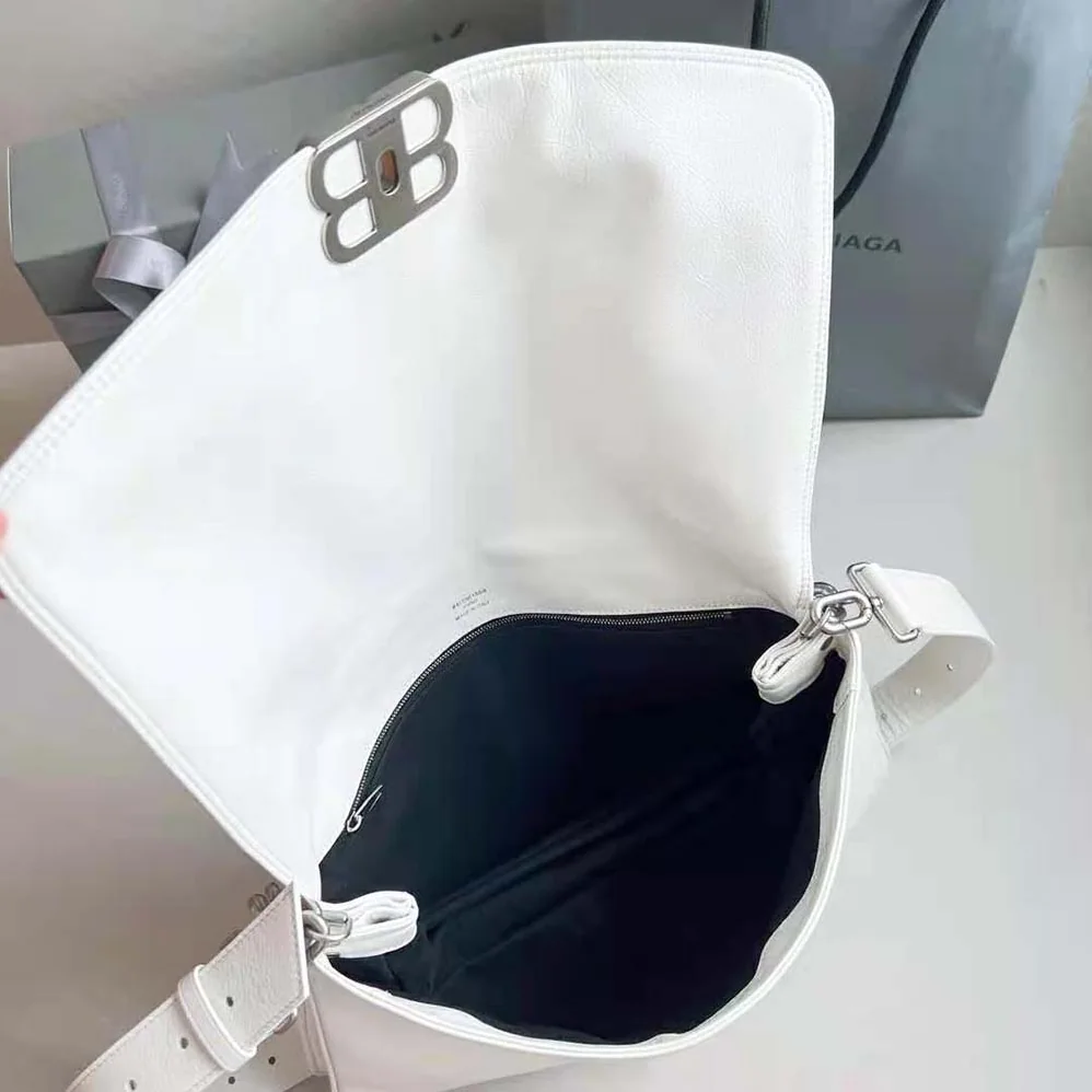 Balenciaga BB Soft Large Flap Bag in Optic White for Women