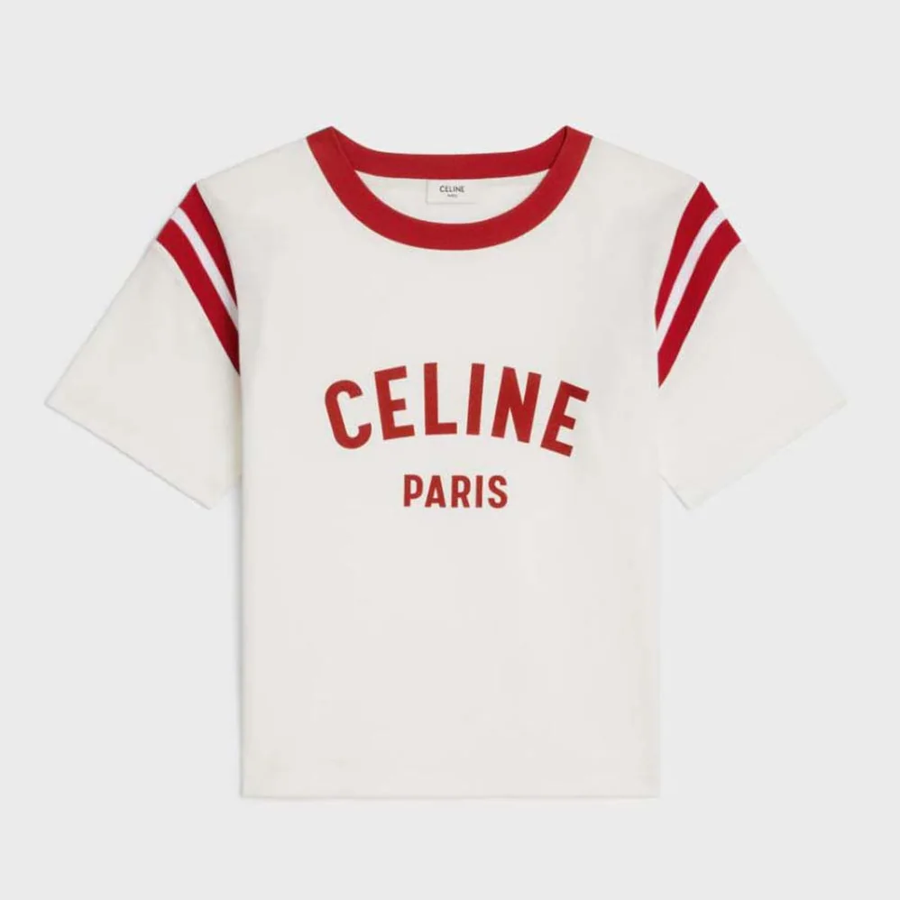 Celine Paris Boxy T-shirt in Cotton Jersey for Men in Red Celine Paris Boxy T-shirt in Cotton Jersey for Men in Red
