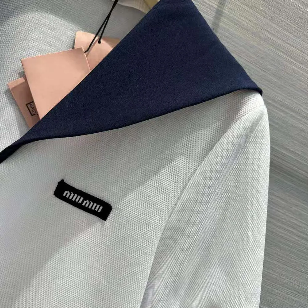 Miu Miu Piqué Top with Jacquard Logo for Women