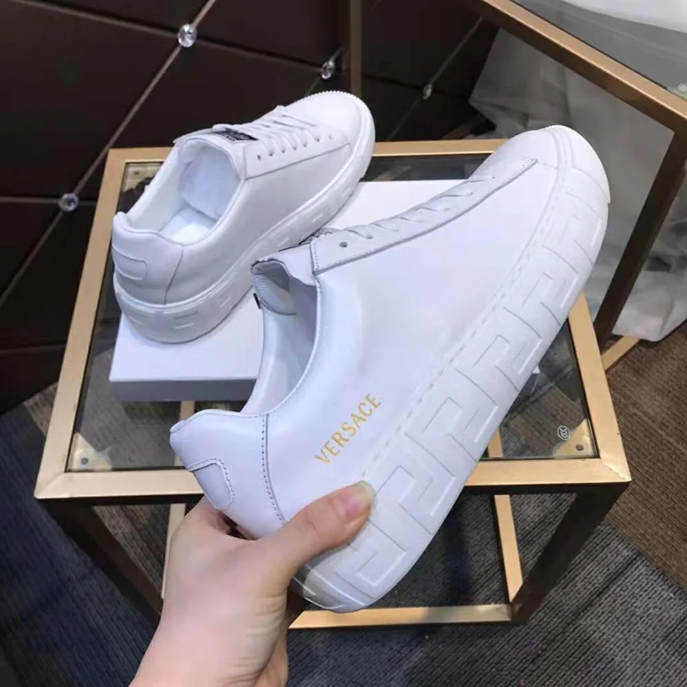 Versace A Classic Low Top Greca Sneakers for Women in White Versace A Classic Low Top Greca Sneakers for Women in White