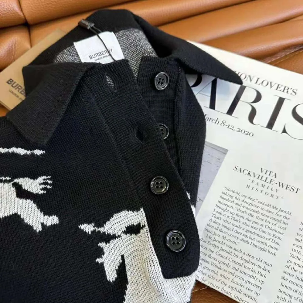 Burberry EKD Cotton Silk Polo Shirt for Women in Black Burberry EKD Cotton Silk Polo Shirt for Women in Black