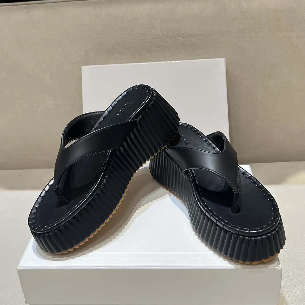 Chloe Nama Wedge Slide for Women in Black