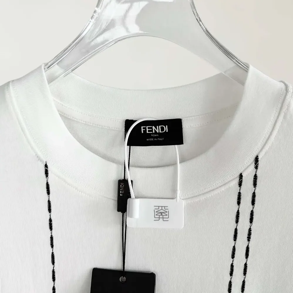 Fendi White Cotton T for Men in shirt
