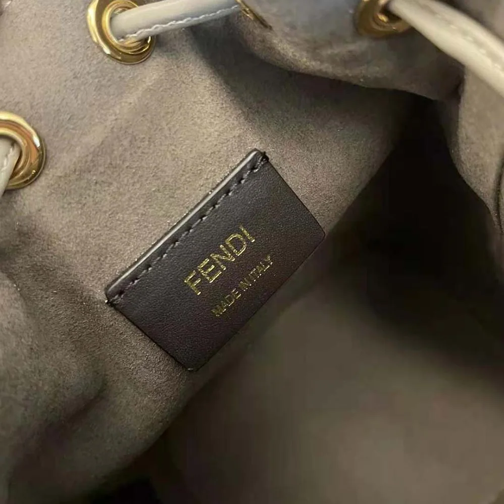 Fendi Mon Tresor Dove Gray Tapestry Fabric Mini for Women in Bag