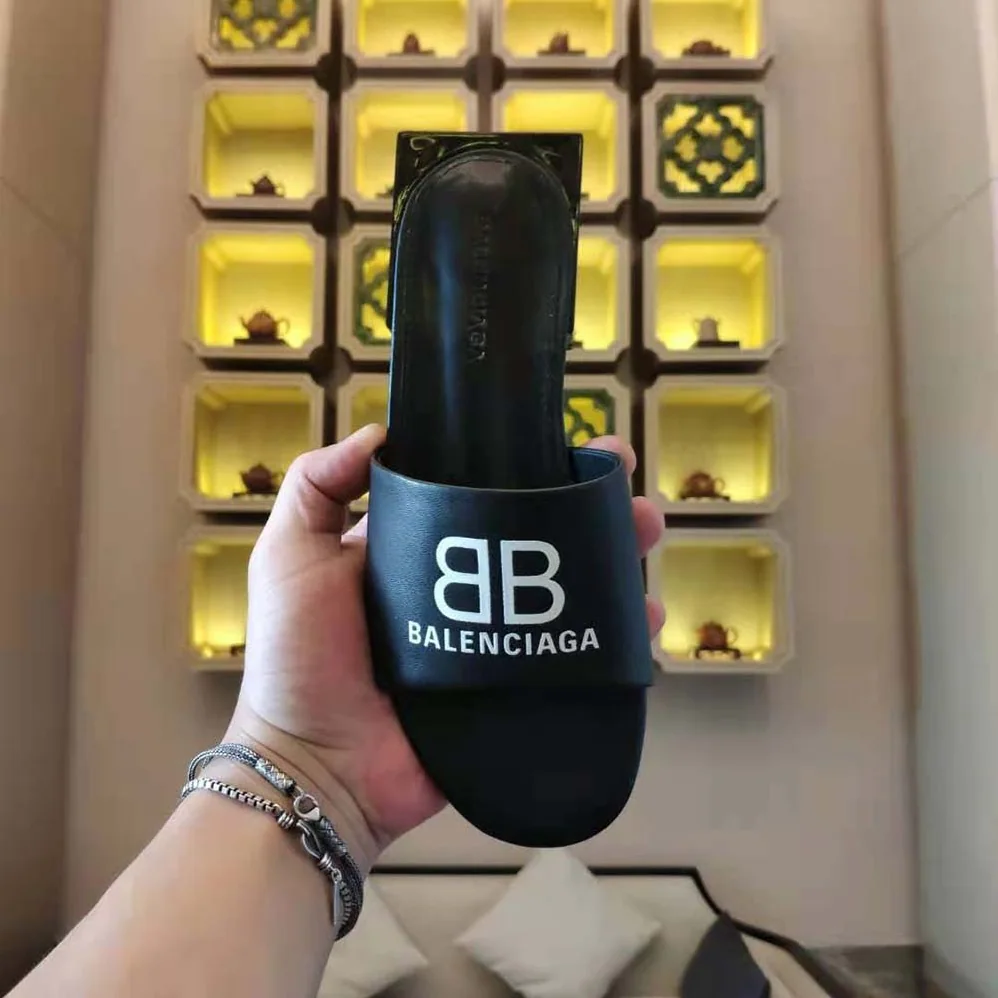 Balenciaga Box Sandal in Black and White Soft Nappa Sheepskin for Women Balenciaga Box Sandal in Black and White Soft Nappa Sheepskin for Women