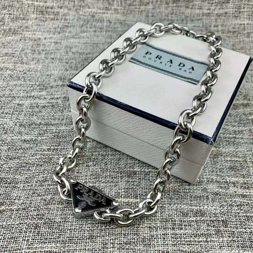 Prada Symbole Necklace 925 Sterling Silver for Women Prada Symbole Necklace 925 Sterling Silver for Women