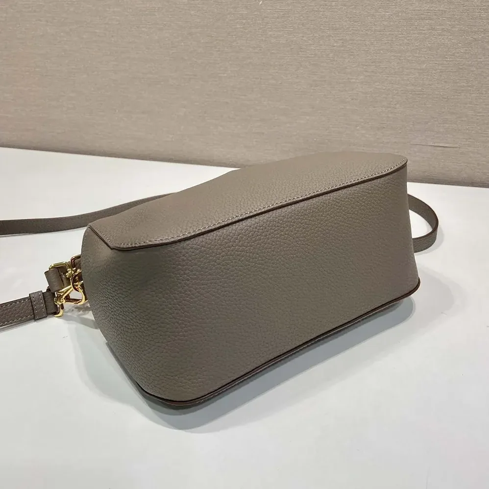 Prada Small Leather Bag for Women in Clay Gray Prada Small Leather Bag for Women in Clay Gray