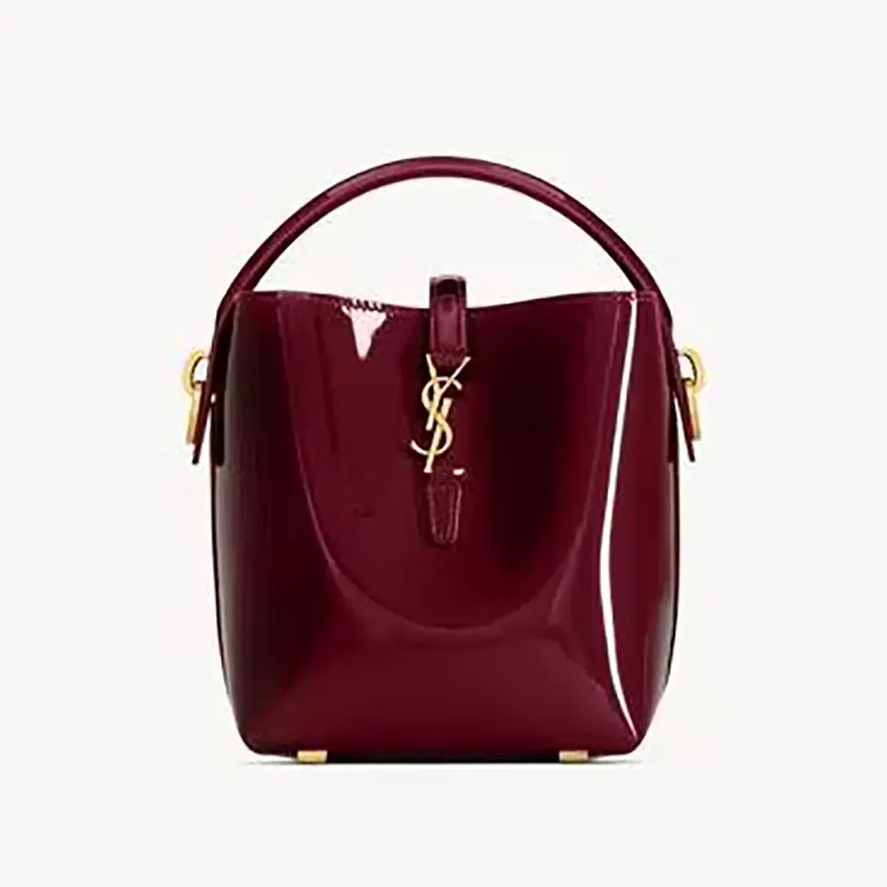 Saint Laurent YSL Le 37 Mini In Patent Leather for Women in Maroon