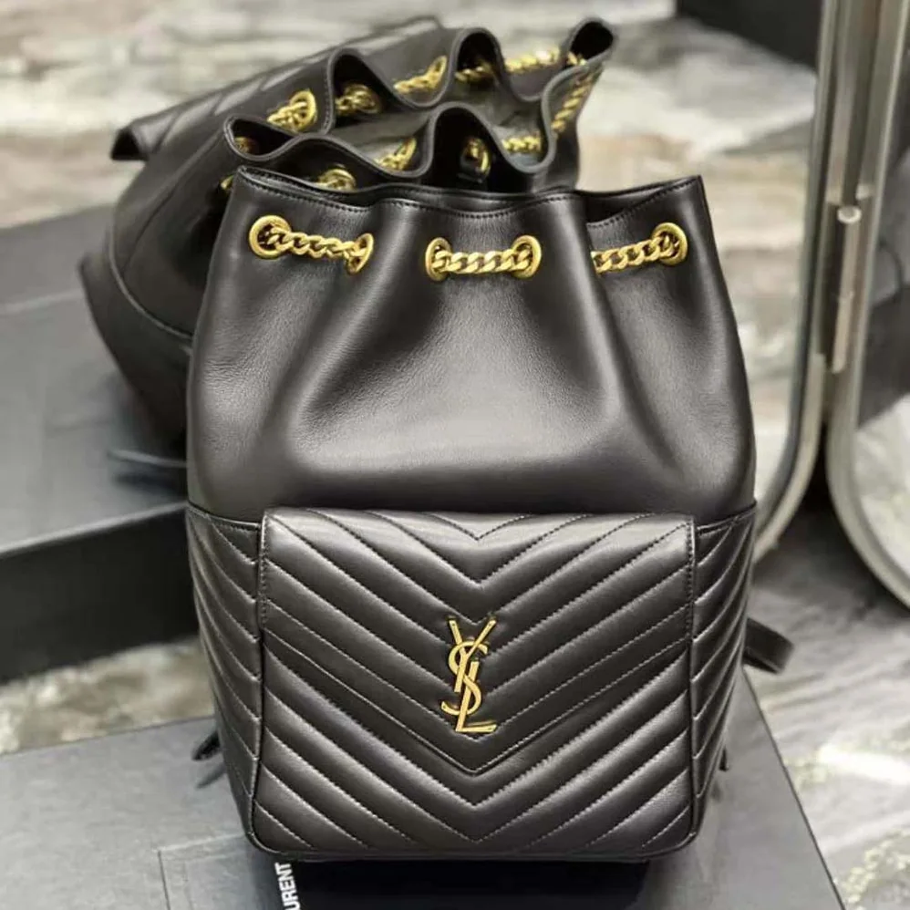 Saint Laurent YSL Joe Backpack in Lambskin for Women in Black Saint Laurent YSL Joe Backpack in Lambskin for Women in Black