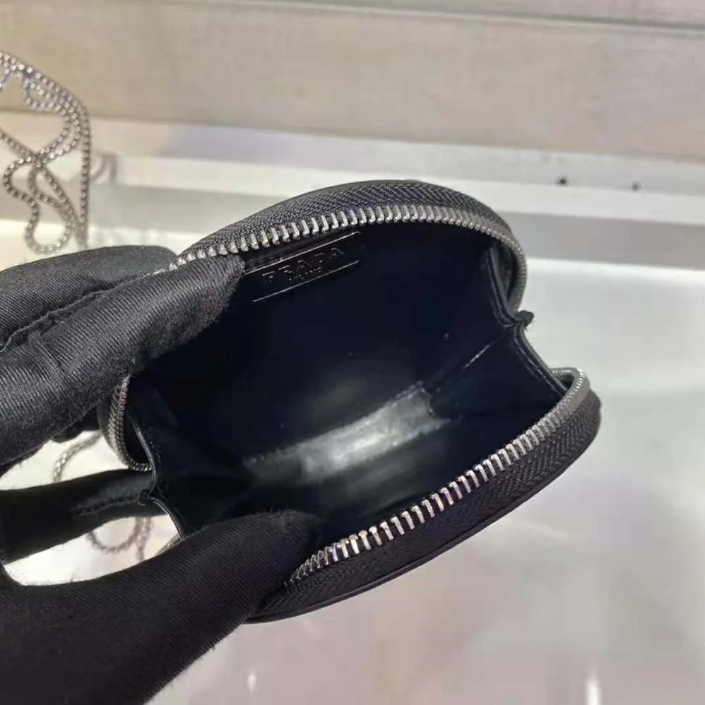 Prada Brushed Leather Mini-Pouch for Women in Black
