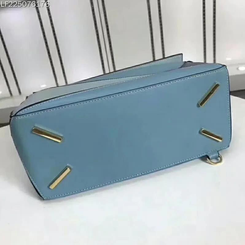 Loewe Puzzle Multi-color Bag with Strap Handle in Calfskin in Blue