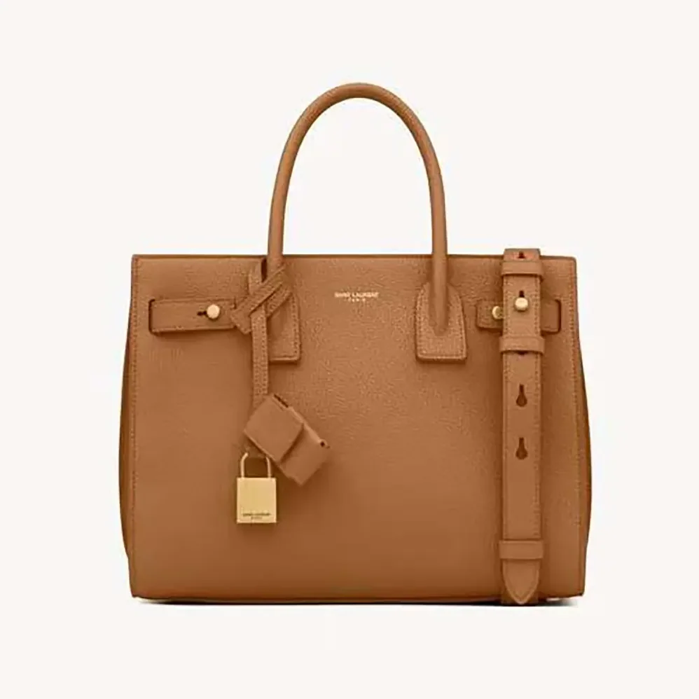 Saint Laurent YSL Baby Sac De Jour In Supple Grained Leather for Women in Brown Saint Laurent YSL Baby Sac De Jour In Supple Grained Leather for Women in Brown