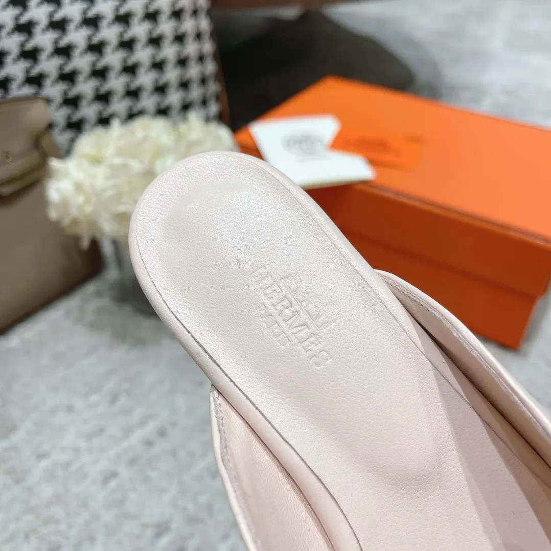 Hermes Esmee Mule Cream