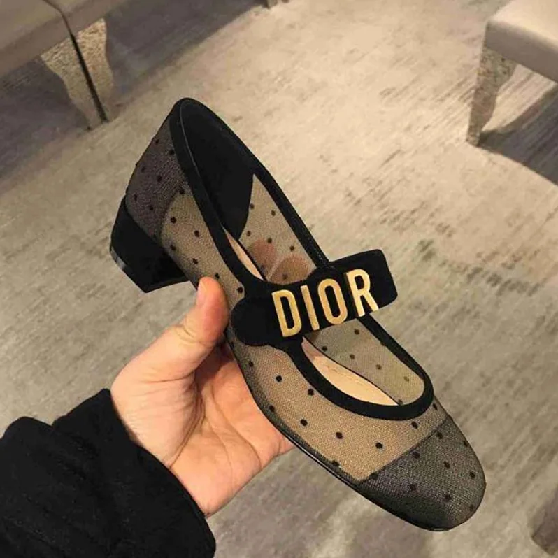 Dior Dior Baby-D Ballet Pump Black Dotted Swiss for Women Dior Dior Baby-D Ballet Pump Black Dotted Swiss for Women