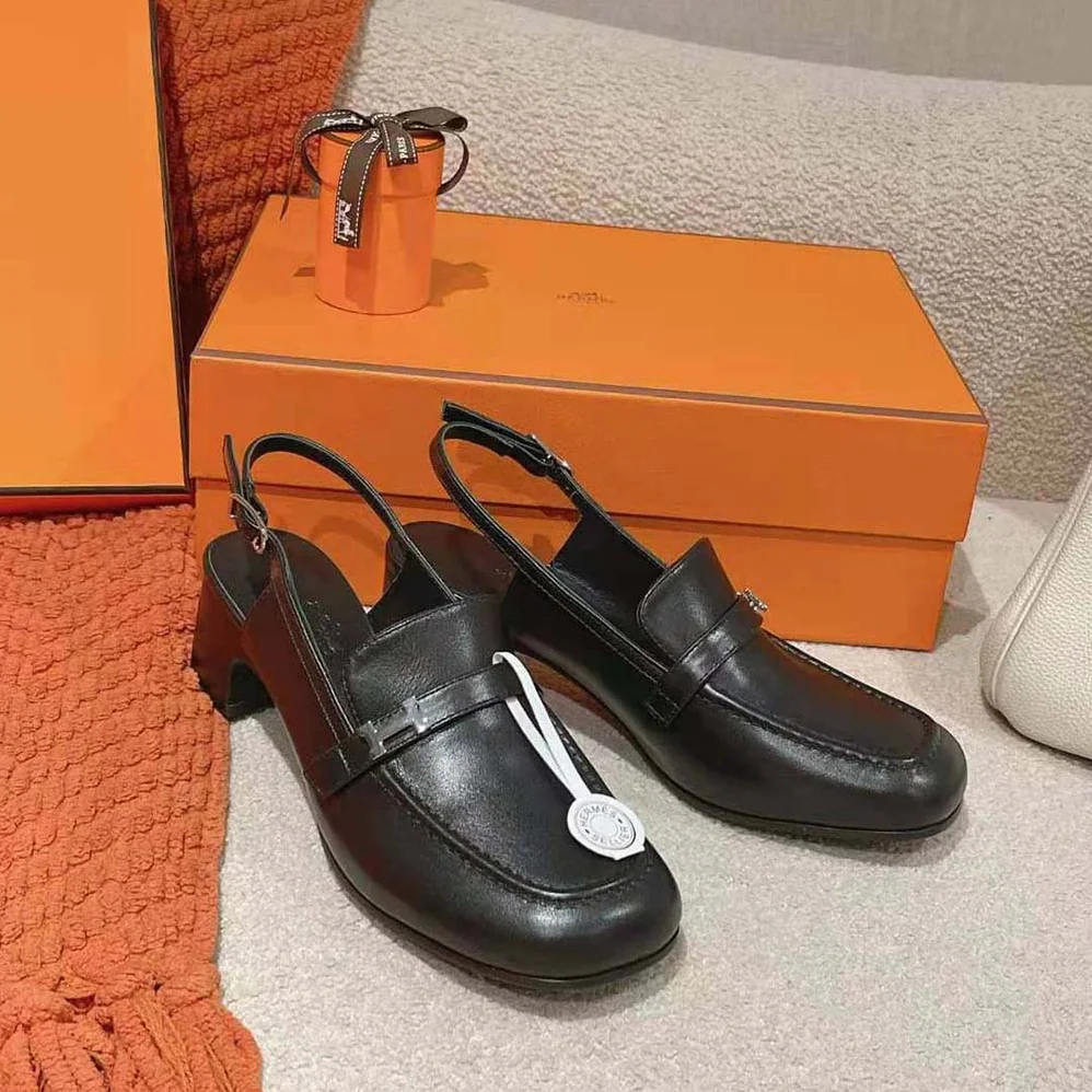 Hermes Infinie 50 Pump in Goatskin-Black H241046Z for Women