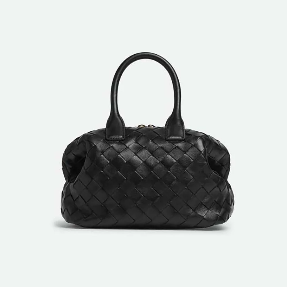 Bottega Veneta Mini Bauletto in Intrecciato Nappa Leather for Women in Black