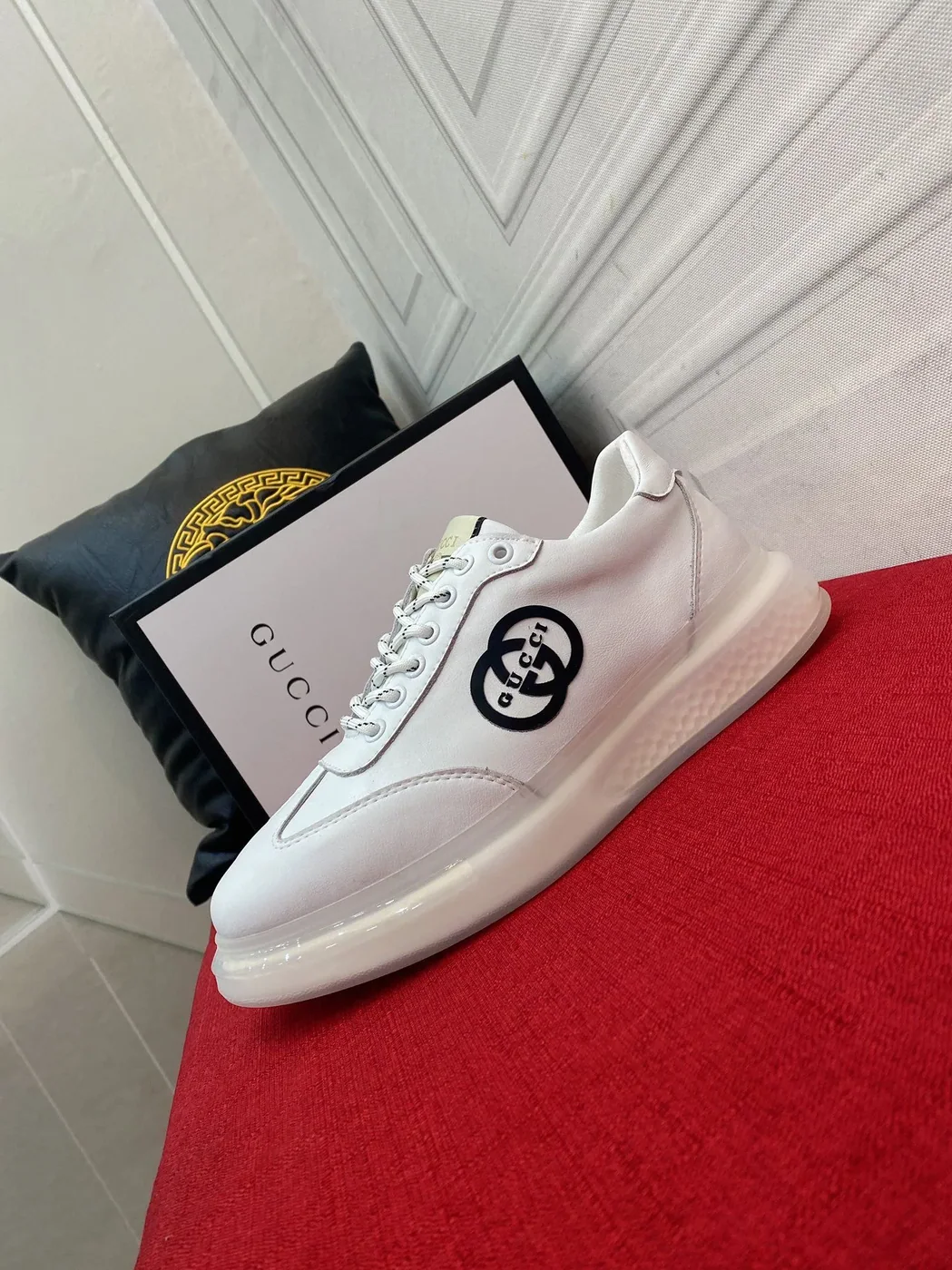 Gucci Sneaker With GG Gucci Print White for Men