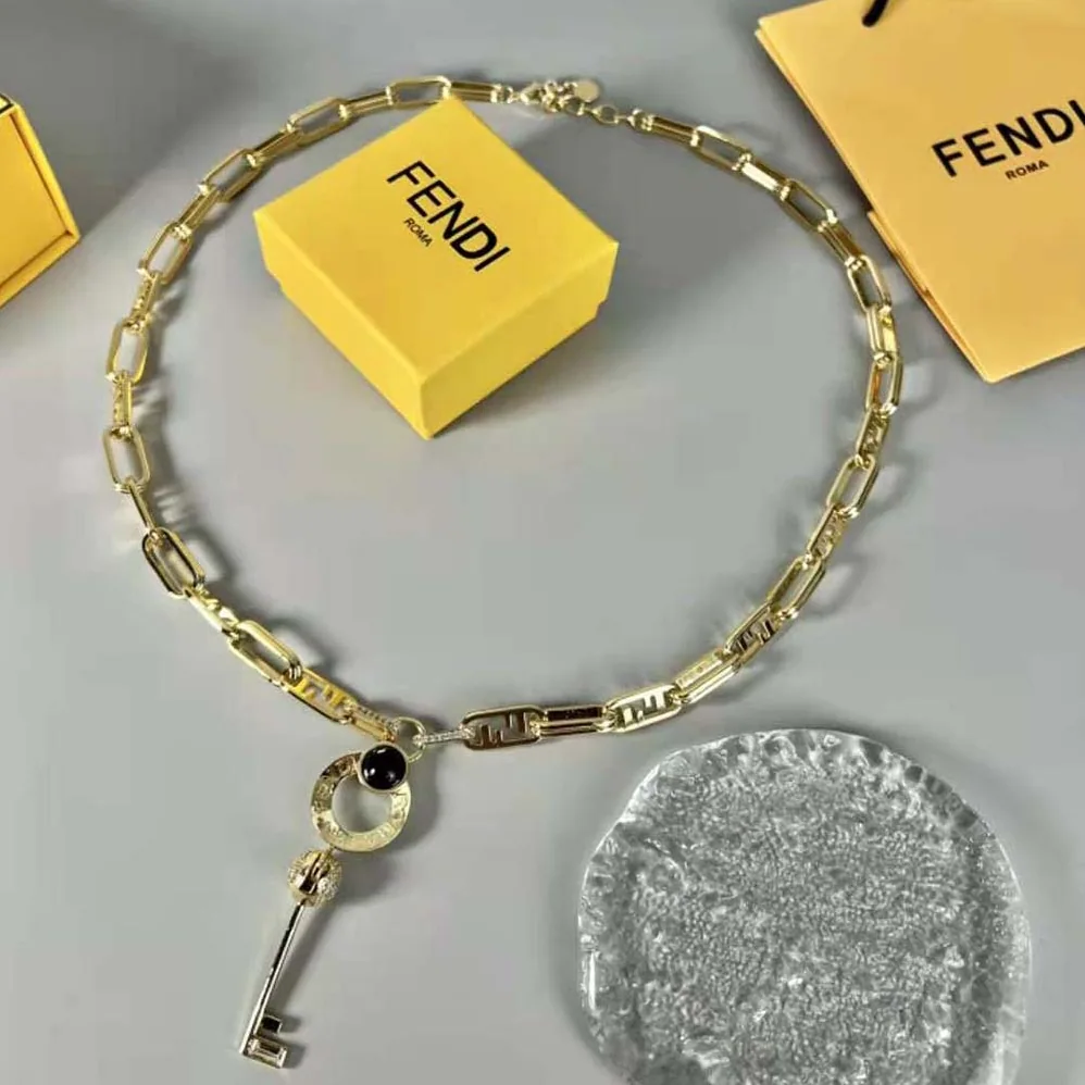 Fendi Master Key Necklace Gold for Women in colored Necklace