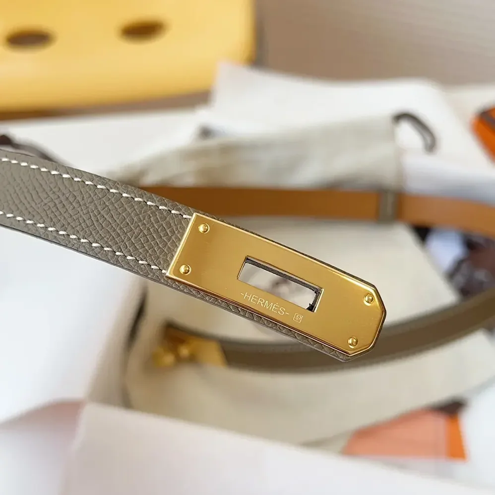 Hermes Kelly 18 Belt for Women in Grey
