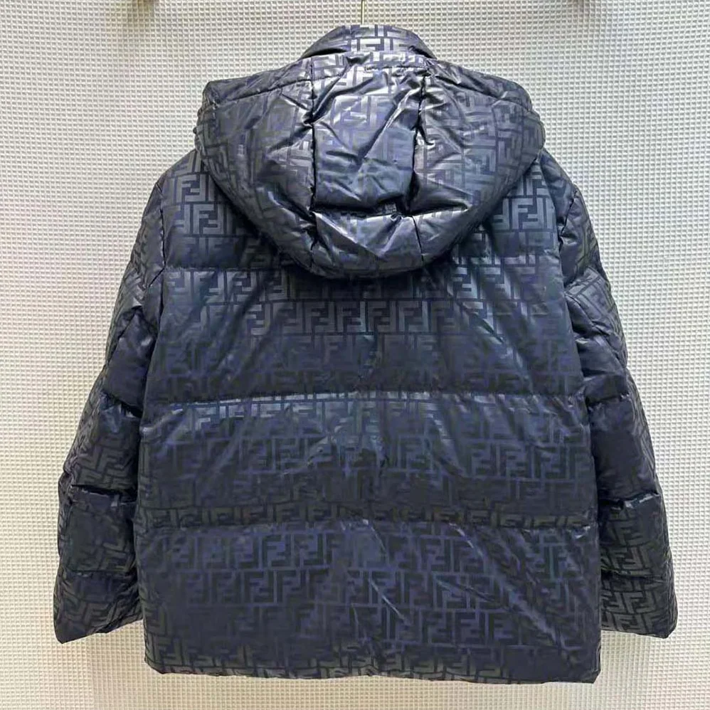Fendi Down Jacket Blue FF Tech Fabric Down Jacket for Women Fendi Down Jacket Blue FF Tech Fabric Down Jacket for Women