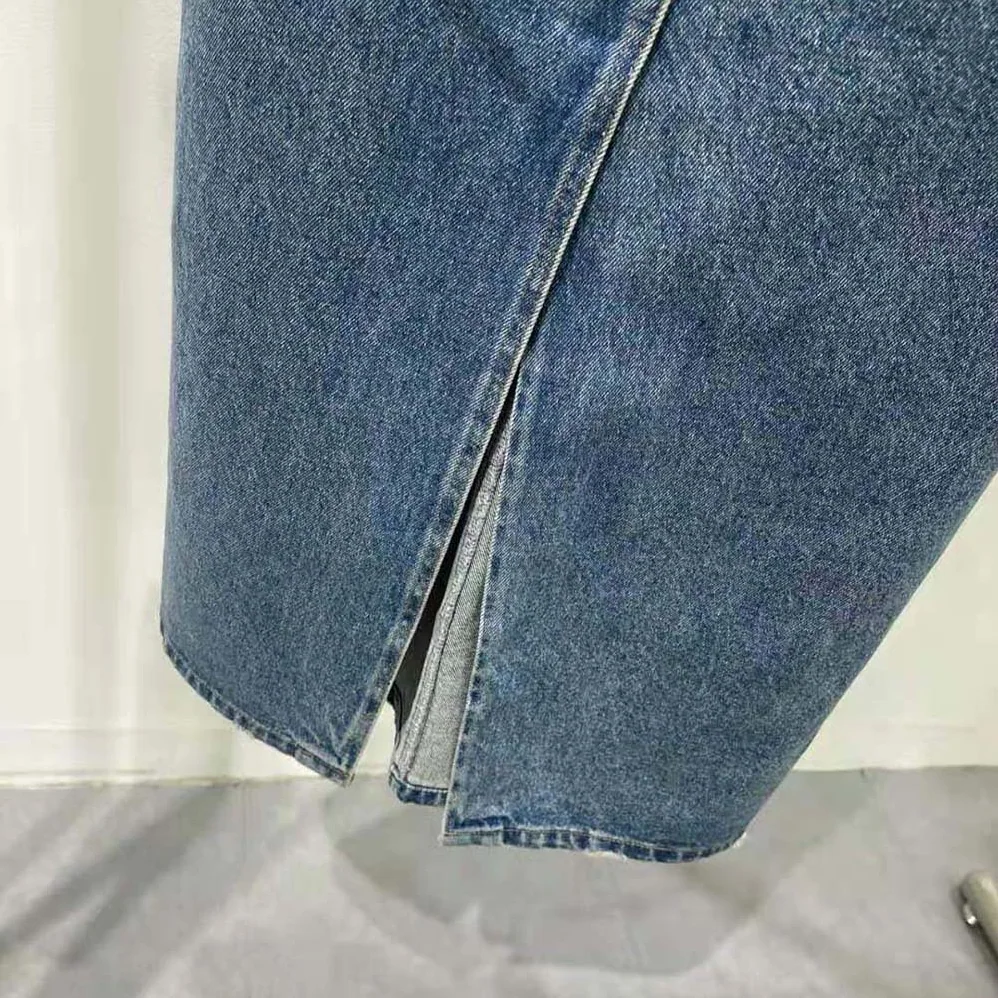 Prada Denim Maxi-skirt for Women in Navy