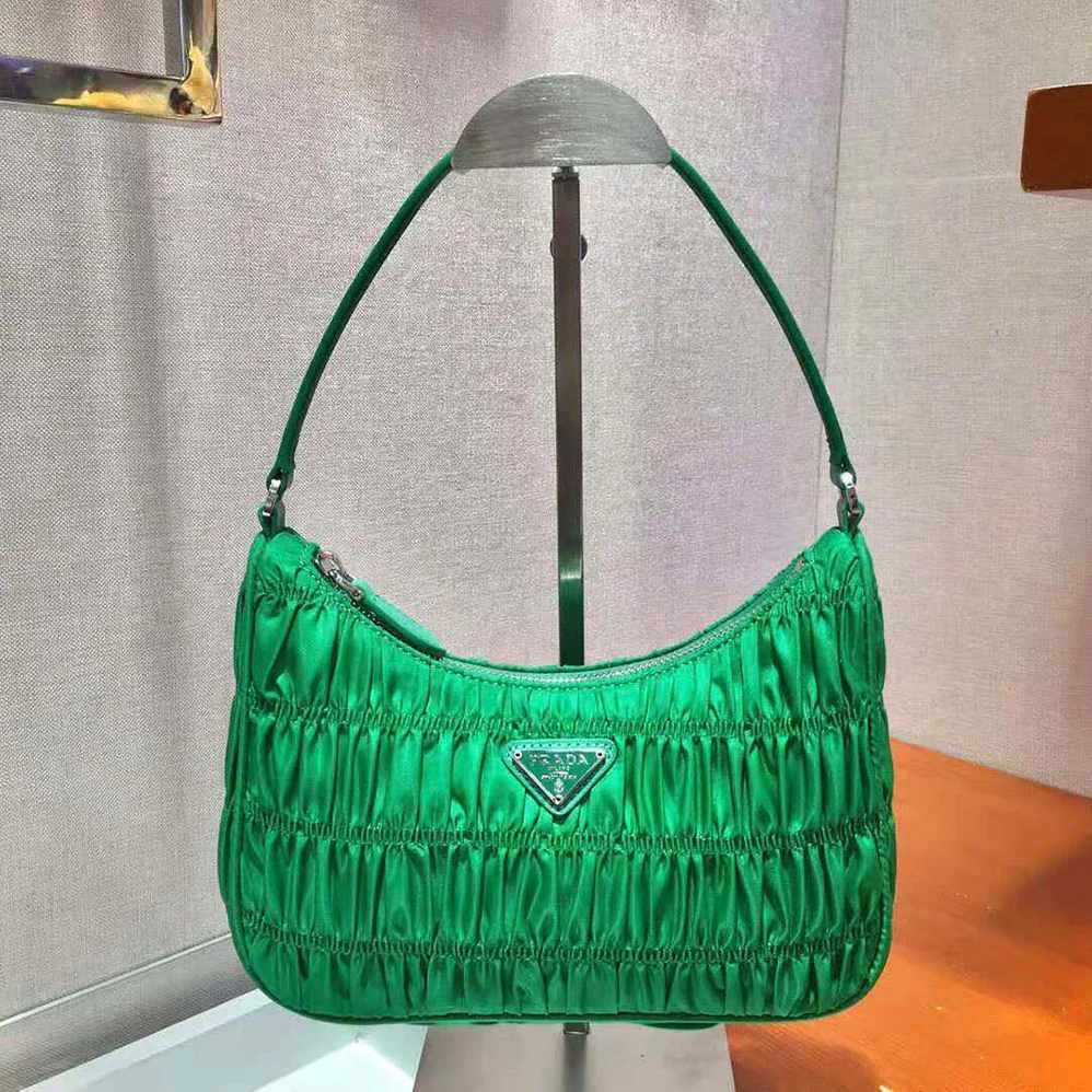 Prada Nylon and Saffiano Leather Mini Bag for Women in Green Prada Nylon and Saffiano Leather Mini Bag for Women in Green