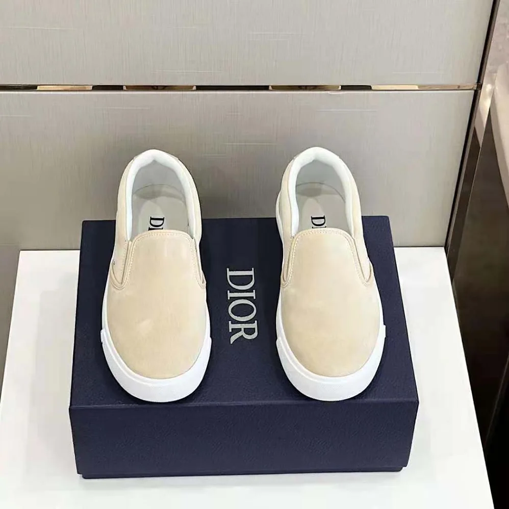 Dior B101 Slip-on Sneaker Beige Suede and Smooth Calfskin for Men