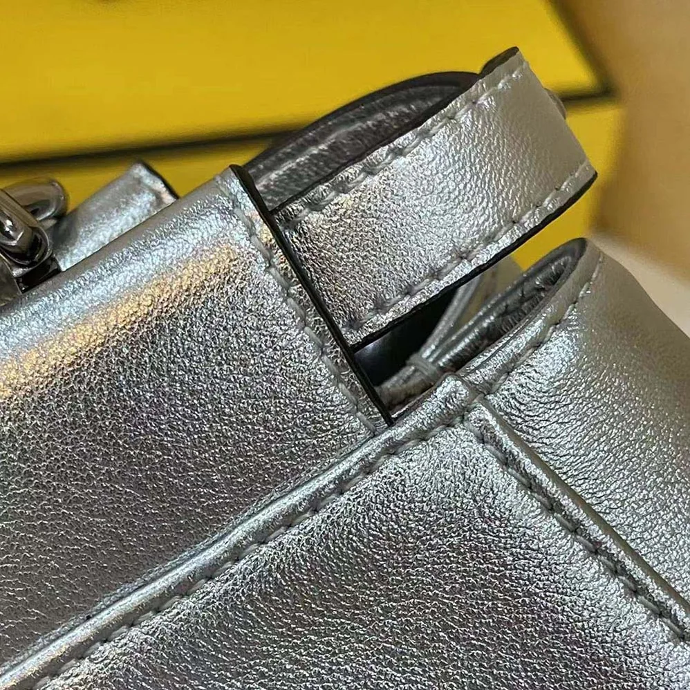 Fendi Peekaboo Iconic XS Mini for Women in Bag in Silver Fendi Peekaboo Iconic XS Mini for Women in Bag in Silver