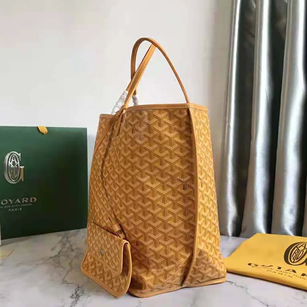 Goyard Sac Saint Louis GM in Goyardine Canvas & Chevroches Calfskin for Women in Yellow